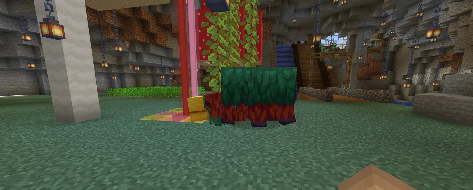 A panoramic view across the Minecraft world